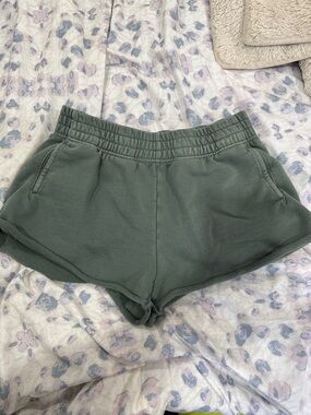 aerie Olive High-Waist Pull-On Lounge Shorts